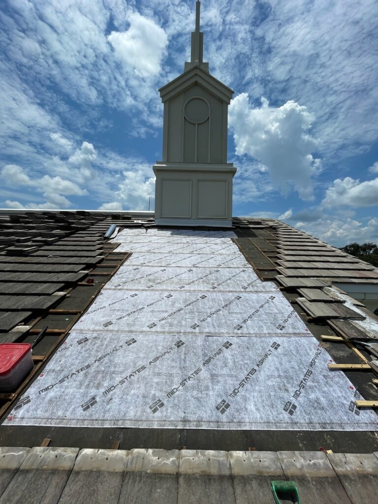 tile roof during repair